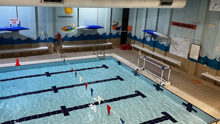 The indoor pool at Lincoln Academy is now heated with low-carbon technology and is used regularly by students